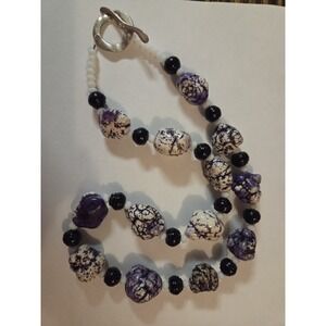 Vintage Plum Turquoise Necklace